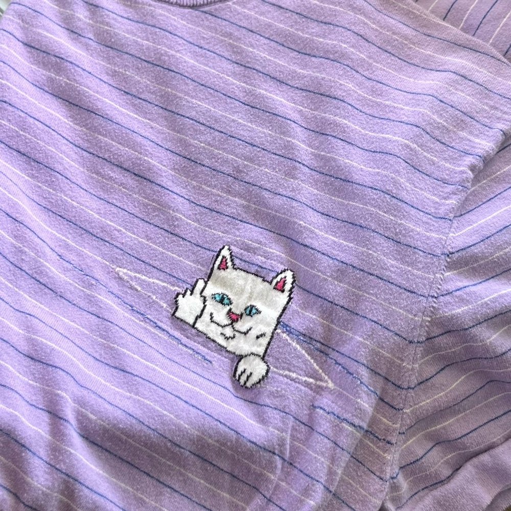 RIPNDIP Peeking Nermal Knit T-shirt Lavender & Lime Size Large - Picture 6 of 6